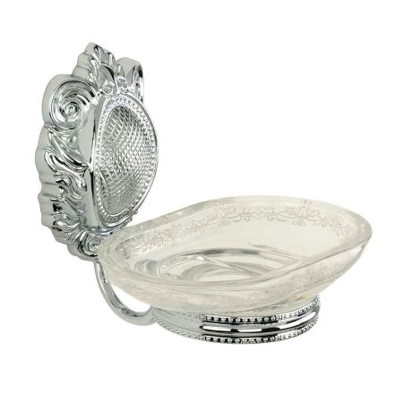 CLEOPATRA Мыльница настенная, стекло прозрачное с матовым декором/хром, артикул 16651