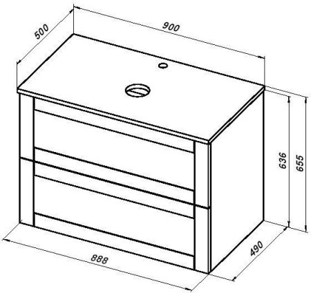 Тумба под раковину Aquanet Терра 90 маренго, артикул 00313246