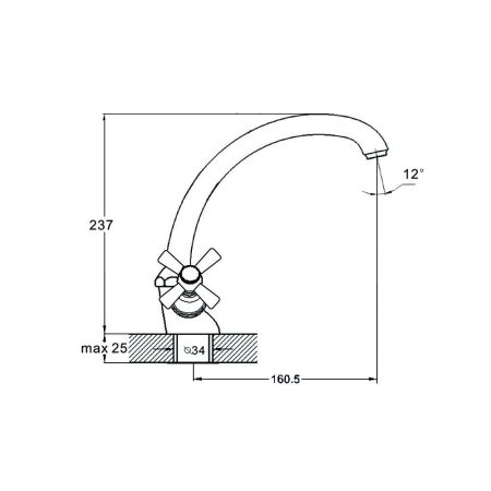 Смеситель для кухни G.Lauf QMT4-B722, хром