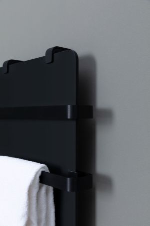 Полотенцесушитель электрический Allen Brau Infinity 120x44 с рейлингом 2.0 и креплением, черный матовый, артикул 00325638