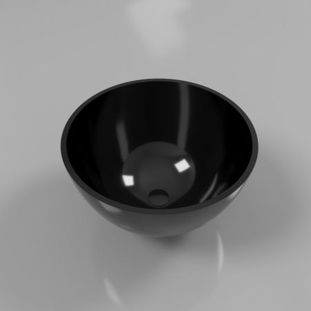 Умывальник WHITECROSS Amethyst D=50 (черный глянец) иск. камень