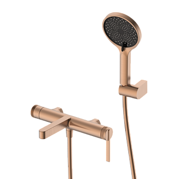 Смеситель для ванны с душем DQ Bonn короткий излив браш.роз.золото (DA1703233)