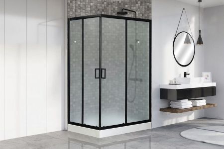 Душевой угол Royal Bath RB 8120HP-C-BL (матовое) правый, артикул RB8120HP-C-BL-R