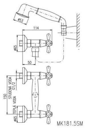 Смеситель для душа Rav Slezak Morava MK180.5/2Z