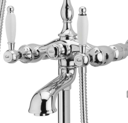 Смеситель для ванны Webert Dorian DO720801 Хром Белый