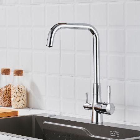 Смеситель для кухни с подключением фильтра Shevanik S528, хром, артикул S528