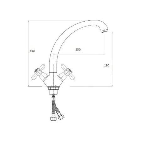 Смеситель для кухни D-Lin D156825, хром