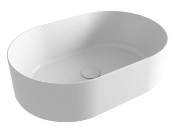 Olympia Open, накладная овальная раковина 60x40xh17 см, с донным клапаном, цвет белый глянцевый