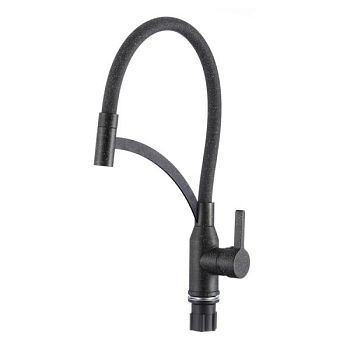 Смеситель для кухни с гибким изливом Fmark FS8244-H, черный