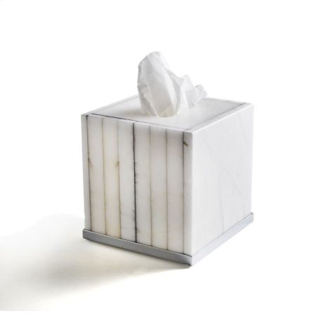 Контейнер для бумажных салфеток, 3SC, Rigato, ширина, мм-130, глубина, мм-130, высота, мм-140, тип установки-настольный (свободностоящий), цвет-алебастр/хром, артикул AL71SL