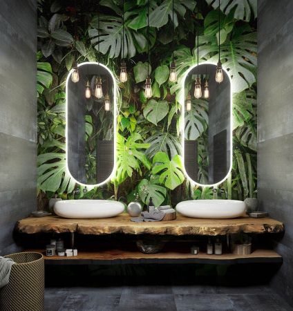 Зеркало с подсветкой "Bari 500х1200" AM-Bar-500-1200-DS-F-White, артикул AM-Bar-500-1200-DS-F-White