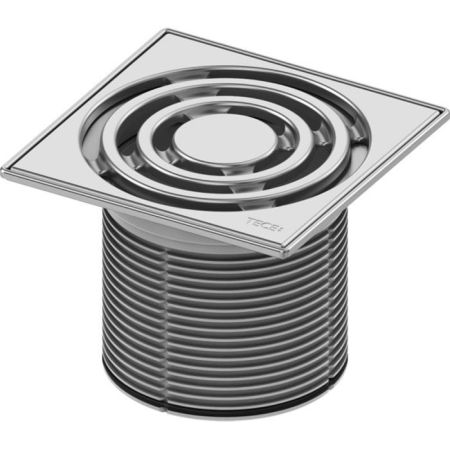 Дизайн-решетка, TECE, TECEdrainpoint S, ширина, мм-149, длина, мм-149, высота, мм-12-88, состоит из базовой декоративной решетки 142 х 142 мм, в стальной рамке, с монтажным элементом, материал рамки и решетки-нержавеющая сталь, цвет-полированная нержавеющ, артикул 3660004