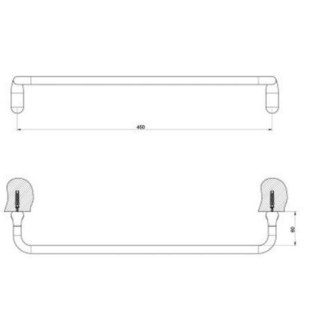 Gessi Goccia Полотенцедержатель 45см, цвет: хром, артикул 38100#031