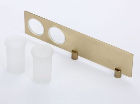 Стакан для ванной комнаты двойной Savol S-002168C, матовое золото, артикул S-002168C