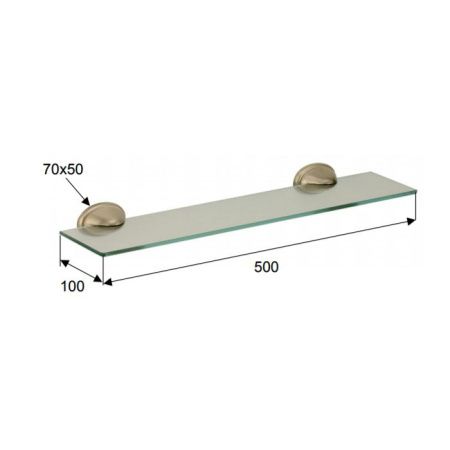 Daniel Revival Acc.B. Полка под зеркало, 60 см., стекло, бронза