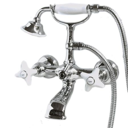 Devon&Devon WHITE ROSE Смеситель для ванны настенный хром . с душевым комплектом, артикул UTWR733CR