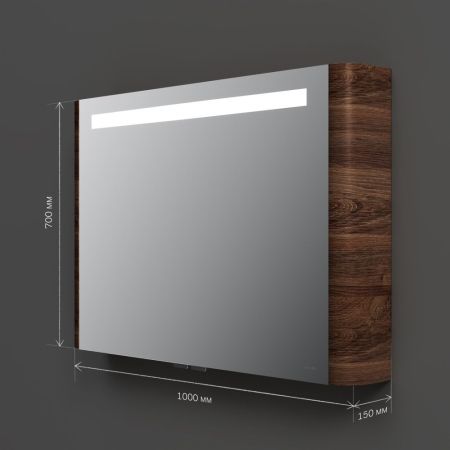 M30MCX1001NF Sensation, зеркало, зеркальный шкаф, 100 см, с подсветкой, орех, текстурированная, шт, артикул M30MCX1001NF
