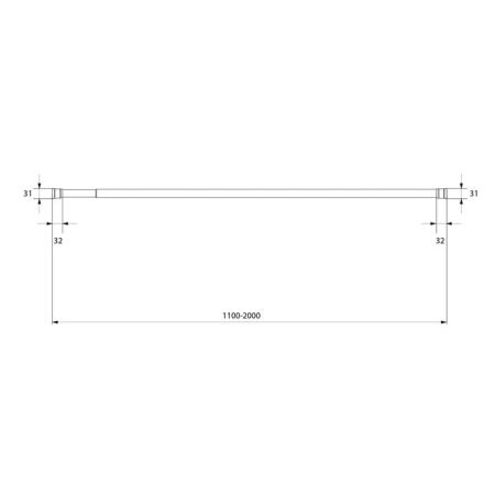 Карниз для ванной комнаты бежевый Milardo (015A200M14), артикул 015A200M14