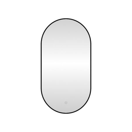 Зеркало с подсветкой LED Fixsen FX-3080B овальное 40х80 см, черное, артикул FX-3080B