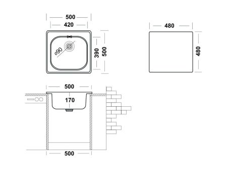 Кухонная мойка UKINOX Спектр SPM500.500 -GT6K -C, 50*50, артикул SPM500.500 -GT6K -C