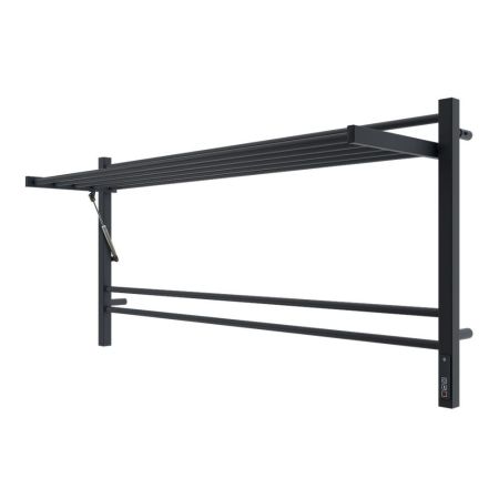 Полотенцесушитель электрический с полкой Terminus Горизонт П8 120х60 КС, черный муар, артикул 4670078543349