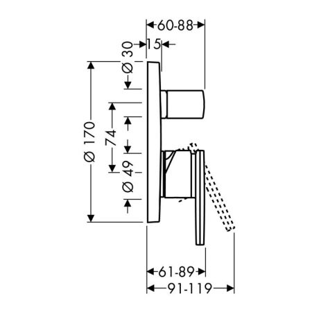 AX Citterio Смеситель для ванны, цвет сталь, артикул 39455800