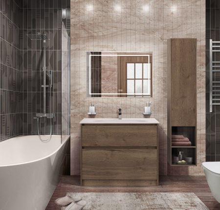Мебель для ванной комнаты напольная BELBAGNO KRAFT-600, 800, 1000, артикул BB810/465-LV-VTR-BO