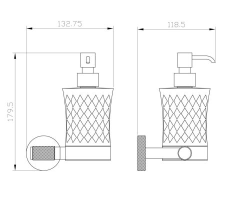 Дозатор мыла WONZON & WOGHAND MAJESTIC, Черный/Золото (WW-9224)