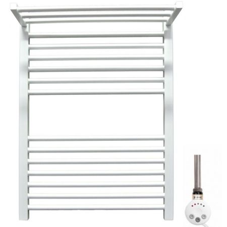 Электрический полотенцесушитель Ника Modern ЛМ 3 80x50 масляный с полкой Белый матовый 16 перекладин