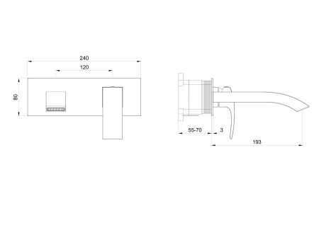 Смеситель для раковины встраиваемый WONZON & WOGHAND FIT, Хром (WW-88869009-CR), артикул WW-88869009-CR