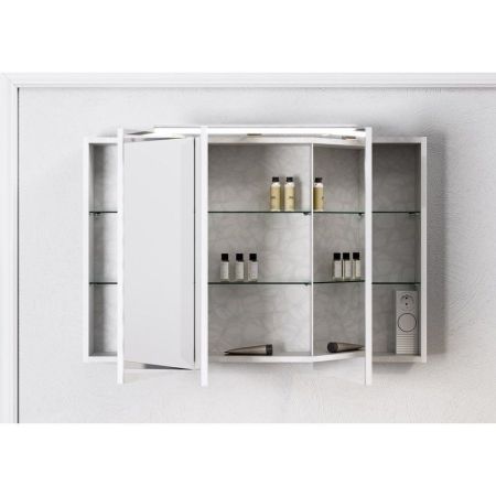 Зеркальный шкаф Aqwella 5 Stars Бродвей 100 Brw.04.10 Белый, артикул Brw.04.10