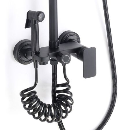 Душевая система с гигиеническим душем D-Lin D10A06, черный