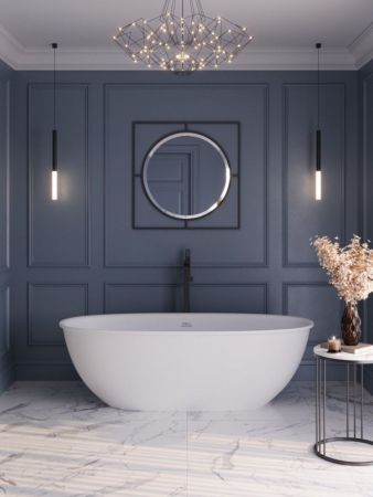 Ванна из искусственного камня Solid Surface 1700x760x540, BELBAGNO BB-MARINO-170-76-54-SSB, артикул BB-MARINO-170-76-54-SSB