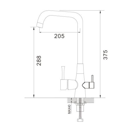 Смеситель для кухни с подключением фильтра Shevanik S528L, сатин