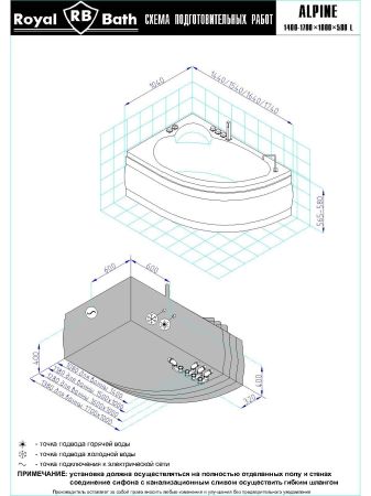 Гидромассажная ванна Royal Bath ALPINE DE LUXE 170x100x58L