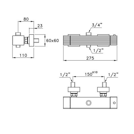 Stella Casanova Термостатический смеситель для душа 3287TM, цвет: хром