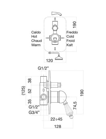 Смеситель для душа Fiore IMPERIAL- SKY  (SWAROVSKI®) 82CR5134, хром