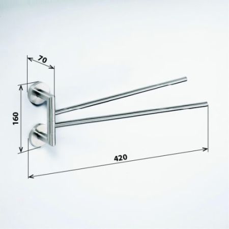 Полотенцедержатель NEO  двойной поворотный 55x165x440мм, матовый хром, артикул 104204105