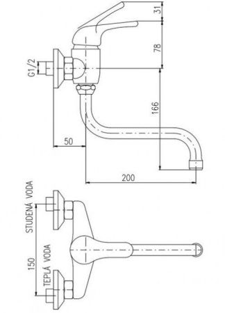 Смеситель универсальный Rav Slezak Sazava SA001.5/21