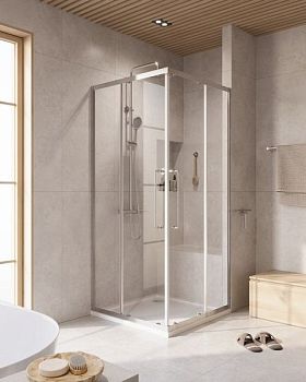 RELAX-304-A-2-100-C-CR Душевой уголок, отделка Глянцевый хром