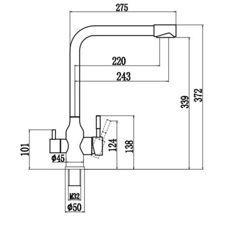 Смеситель для кухни с подключением к фильтру Fmark FS0562, сатин