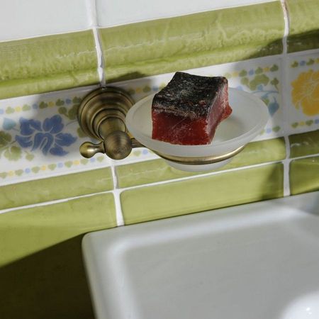 Мыльница DIAMOND стеклянная, настенная, бронза, Sapho, артикул 1318-02