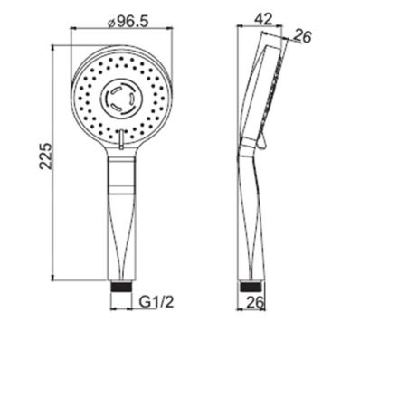 Ручной душ, Fima Carlo Frattini, Handshowers, размер душевого диска, мм-96,5, форма-круглая, количество режимов-3, анти-кальк диффузоры, цвет-чёрный матовый, артикул F2298NS