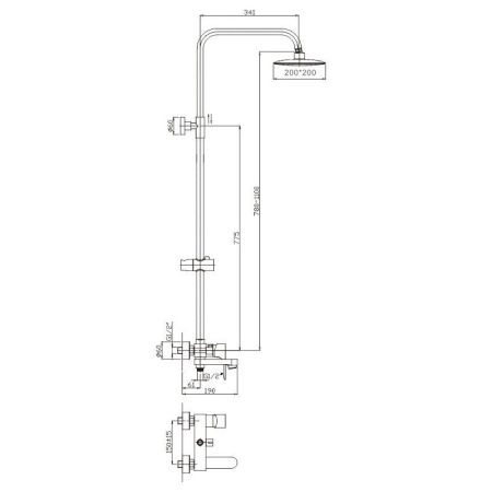 Душевая система Haiba HB2401, хром, артикул HB2401