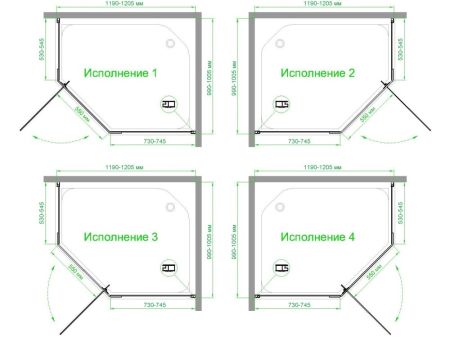 Душевой уголок Royal Bath RB 1210TR-C-CH  100х120х200 (матовое), артикул RB1210TR-C-CH