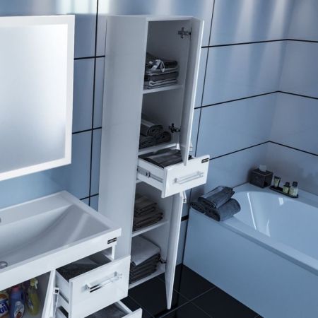 Шкаф пенал СанТа Меркурий 30 подвесной Белый, артикул 509001