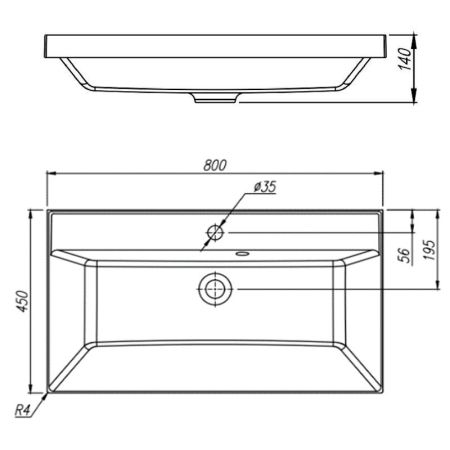 Раковина Florentina Астория 80 см 10.170.00800.201, жасмин, артикул 10.170.00800.201