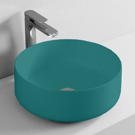 ARTCERAM COGNAC Раковина Ø420х160 мм., для установки на столешницу, без отверстий для смесителя, без перелива, цвет Green foresta, артикул COL001 43 00