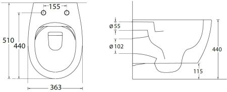 Чаша подвесного унитаза Allen Brau Fantasy 4.11004.ID индиго, артикул 4.11004.ID
