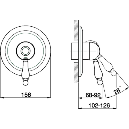 CISAL Arcana Empress Внешняя часть встраиваемого однорычажного смесителя для душа, цвет золото, артикул EM00300024